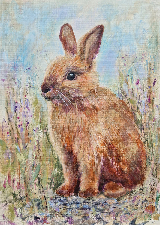 Bunny Among the Wildflowers | A4 Print