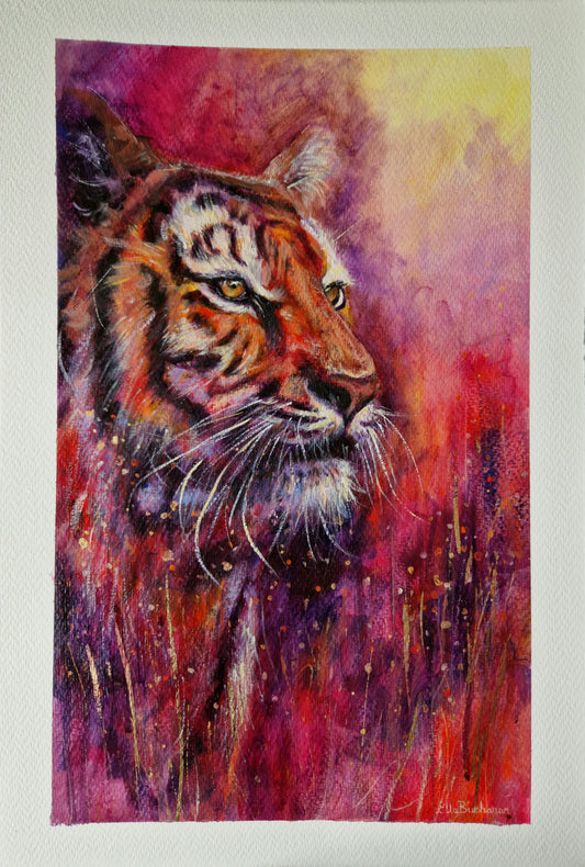 Wisdom's Gaze original painting | Framed: 45cm x 62cm / 17-3/4 x 24-1/2 inches