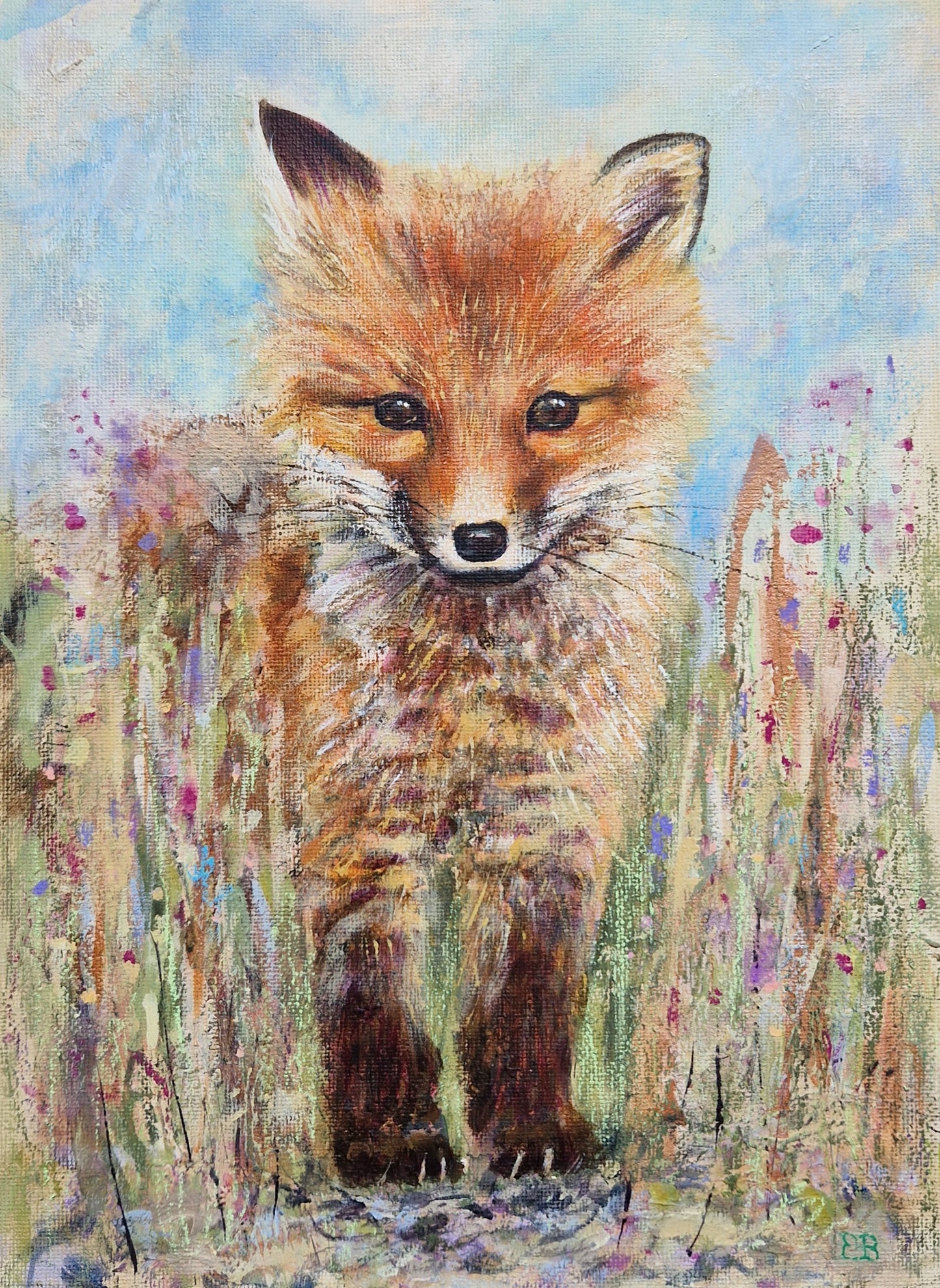Fox Among the Wildflowers | Mini print / Greeting card