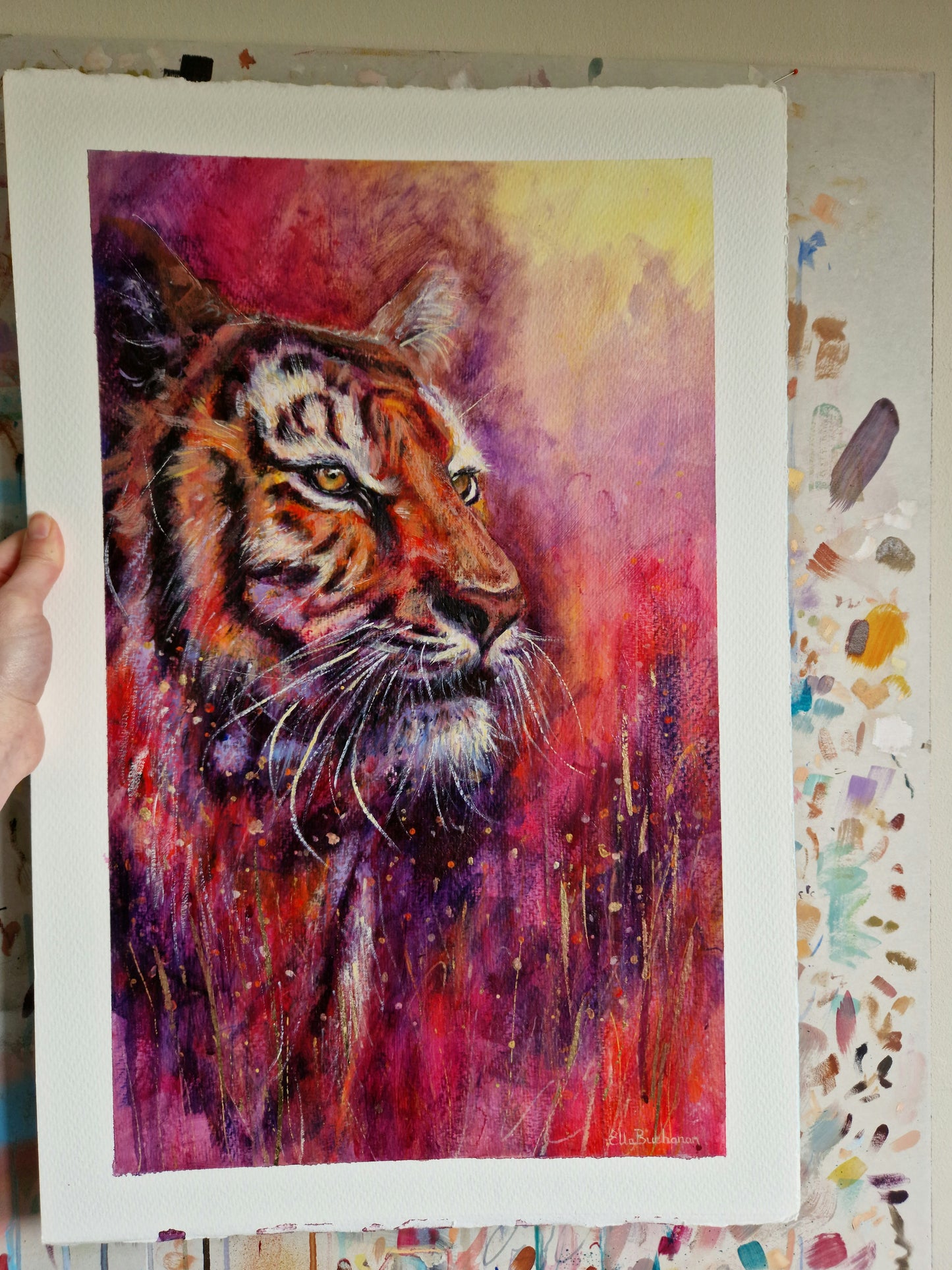 Wisdom's Gaze original painting | Framed: 45cm x 62cm  /  17-3/4  x 24-1/2 inches